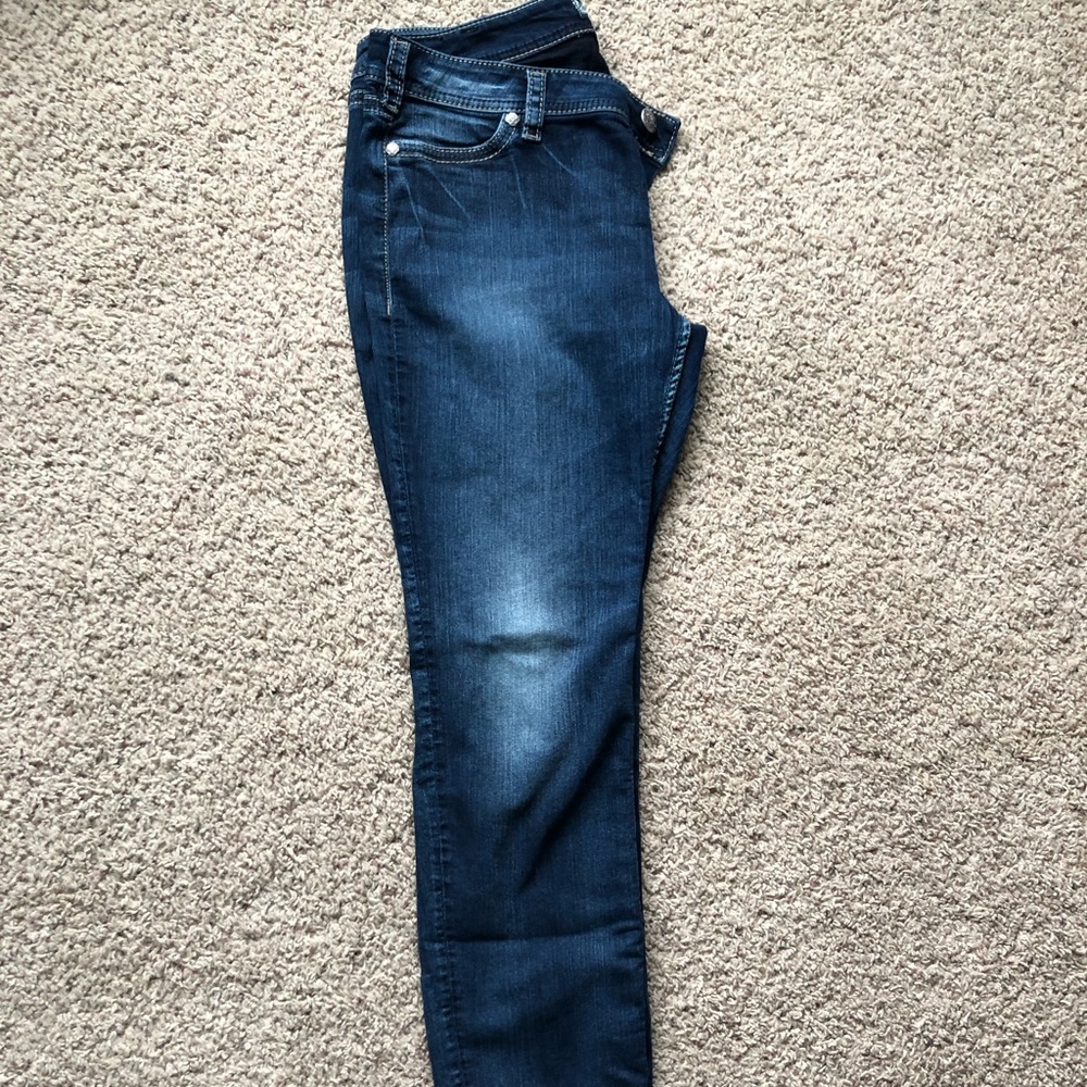 Silver skinny jeans 34x31